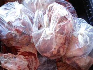 produtos de origem animal apreendidos em caçador