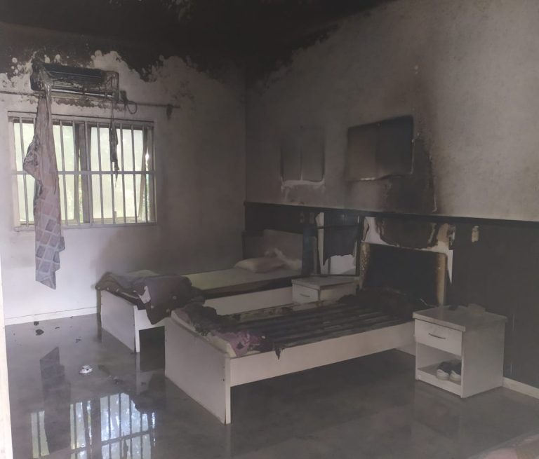 Pacientes e funcionários combatem incêndio em Ibicaré