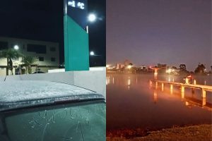 Comandante dos Bombeiros desafia frio de -1°C e nada em lago no Meio-Oeste catarinense