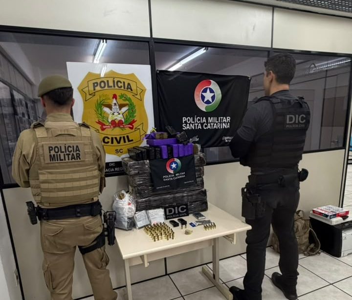 Operação apreende mais de 77 quilos de drogas e prende quatro pessoas em Videira